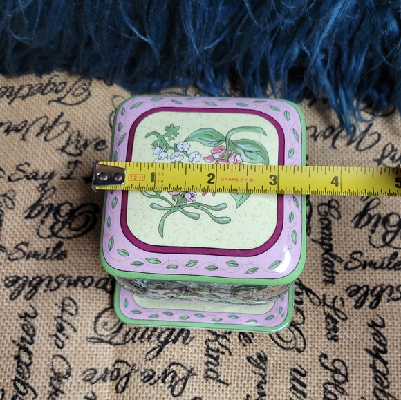 Vintage 3 piece collectable Party lite floral candle dish empty glass top - Picture 3 of 10